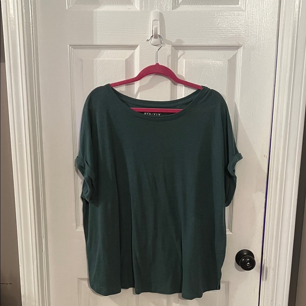 Ava & Viv Teal Short Sleeve Top